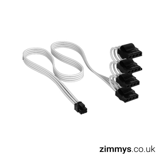 Corsair Premium White Individually Sleeved Peripheral Power (Molex) Type-5 PSU Cable