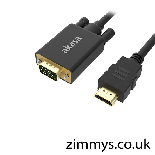 Akasa Gold Plated HDMI to VGA Adapter Cable upto 1920x1080p