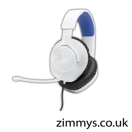 JBL Quantum 100P Wired Console Gaming Headset - White/Blue