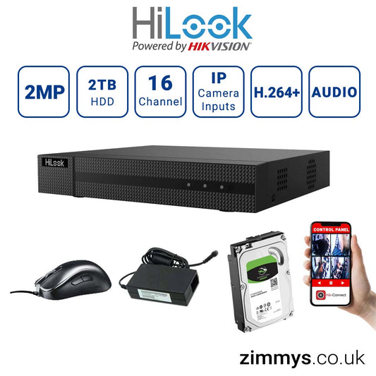Hikvision HiLook 2MP 16 CH DVR (DVR 216G-F1) with 2TB HDD