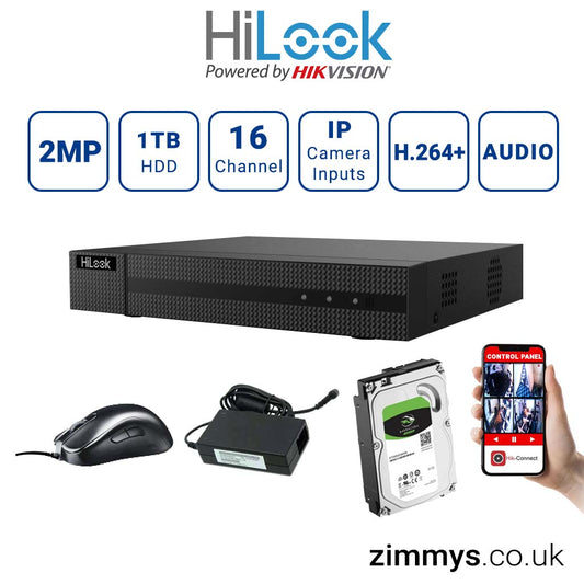 Hikvision  HiLook 2MP 16 CH DVR (DVR 216G-F1) with 1TB HDD