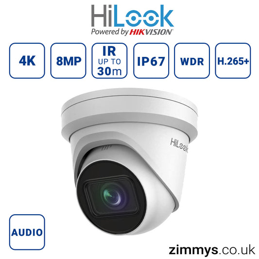 Hikvision Hilook 8MP Turret POE Audio Camera IPC-T680H-Z