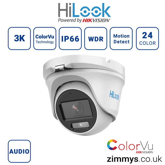 Hikvision Hilook CCTV 3K ColorVu Audio Fixed Turret Camera THC-T159-MS