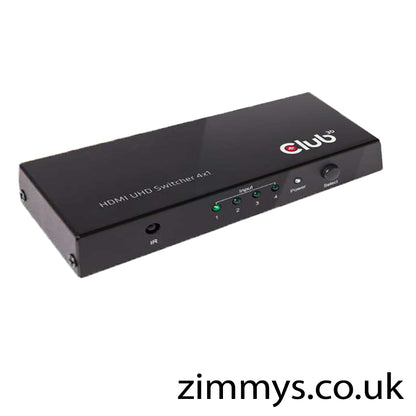 Club 3D Compact 4 Port Switchbox 4K/Ultra HD HDMI2.0 with Remote Control