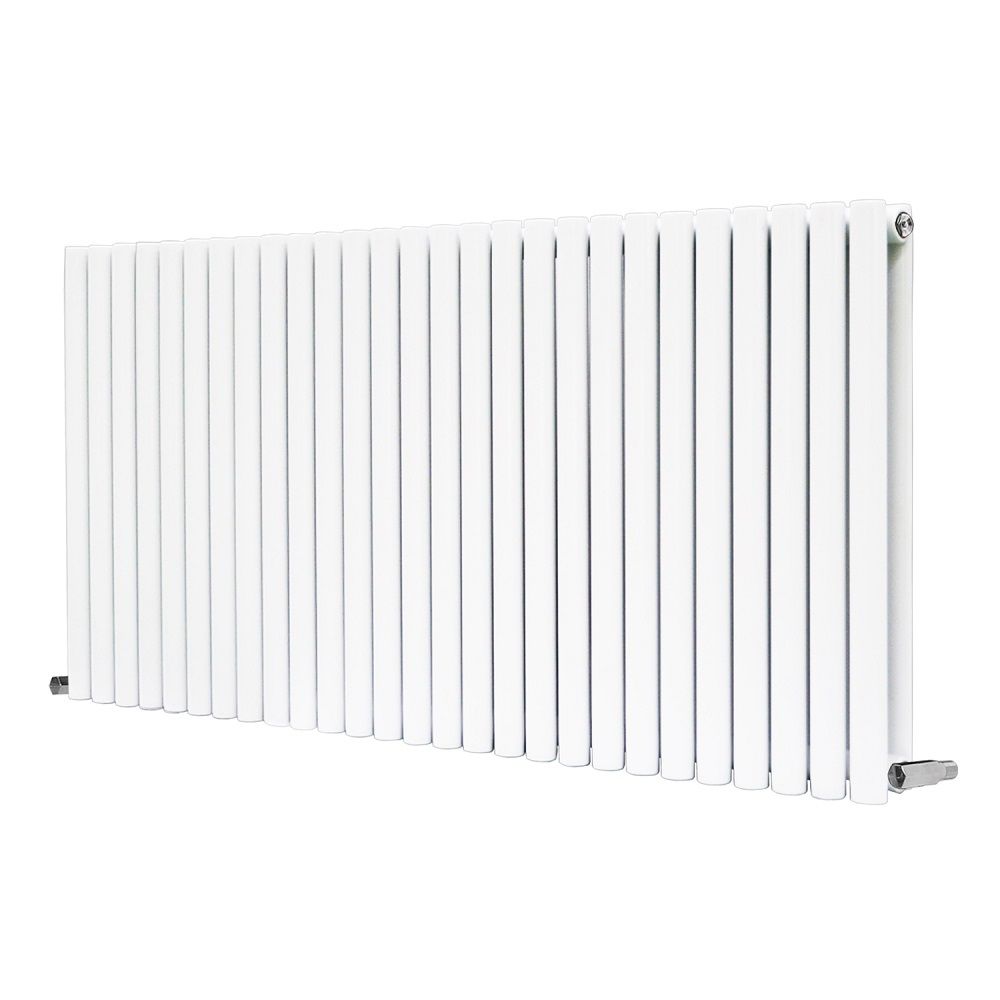 Rex horizontal Double oval designer Radiator 600x1600mm White