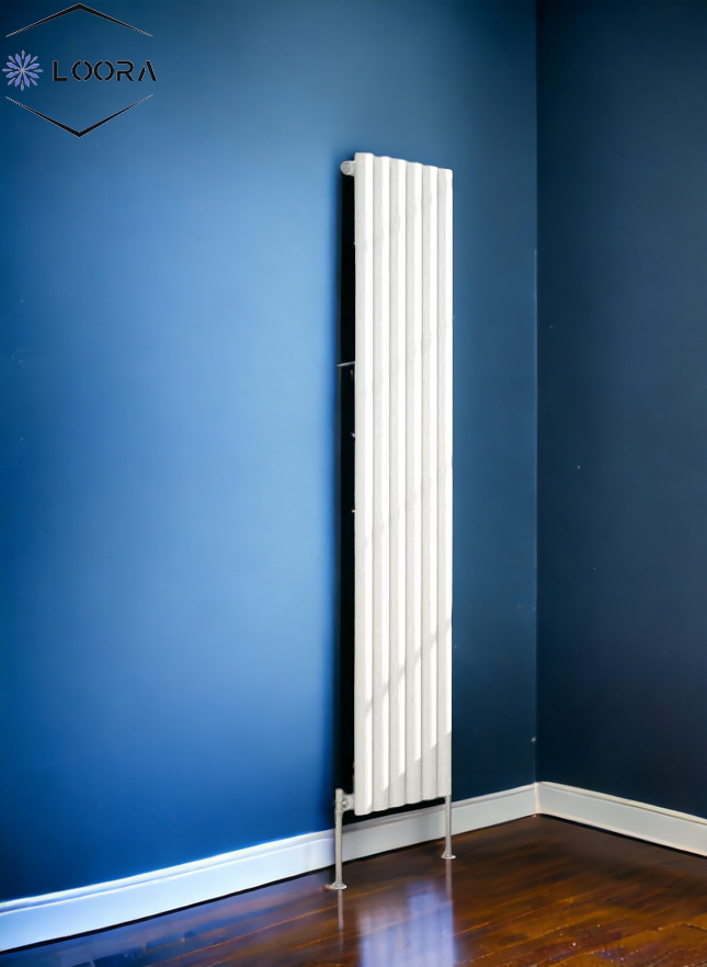 Vertical Designer Oval Column Radiator 1600x354mm Single White