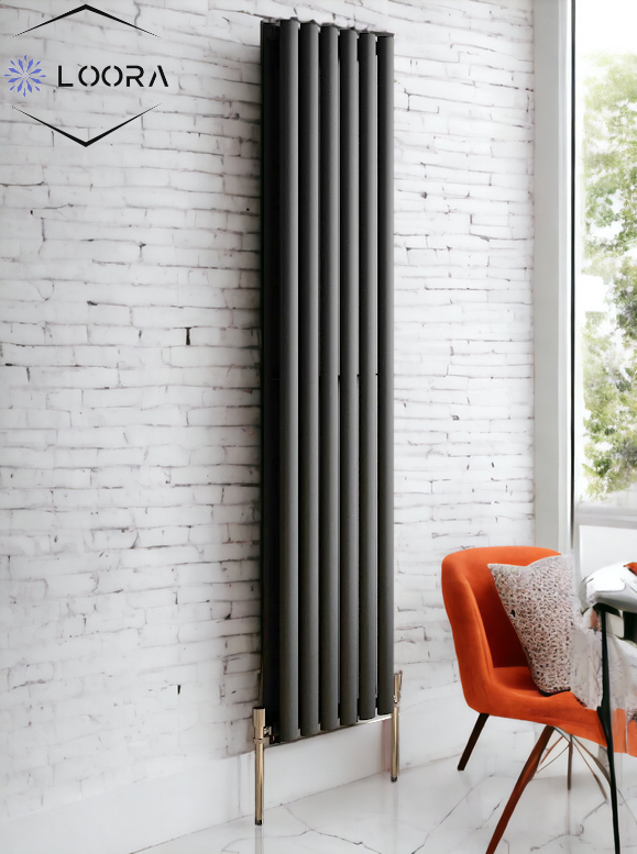 Vertical Designer Oval Column Radiator 1600x354mm Double Anthracite