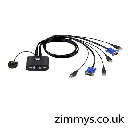 Aten 2-Port USB VGA KVM Switch with Remote Port Selector