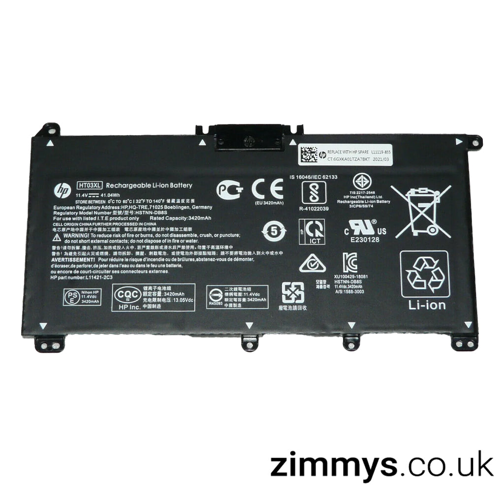 Laptop Battery for New Genuine HP 15-CS 15-CW 15-DA 15-DB 15S-FQ 41Wh L11119-855 HT03XL