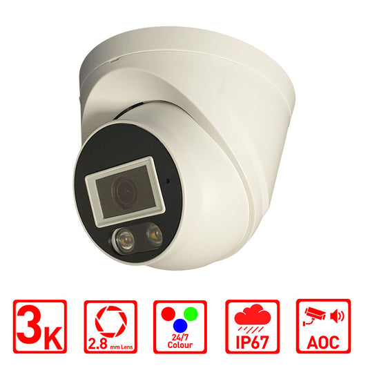 Hizone Pro 3K 247colour CCTV Camera White