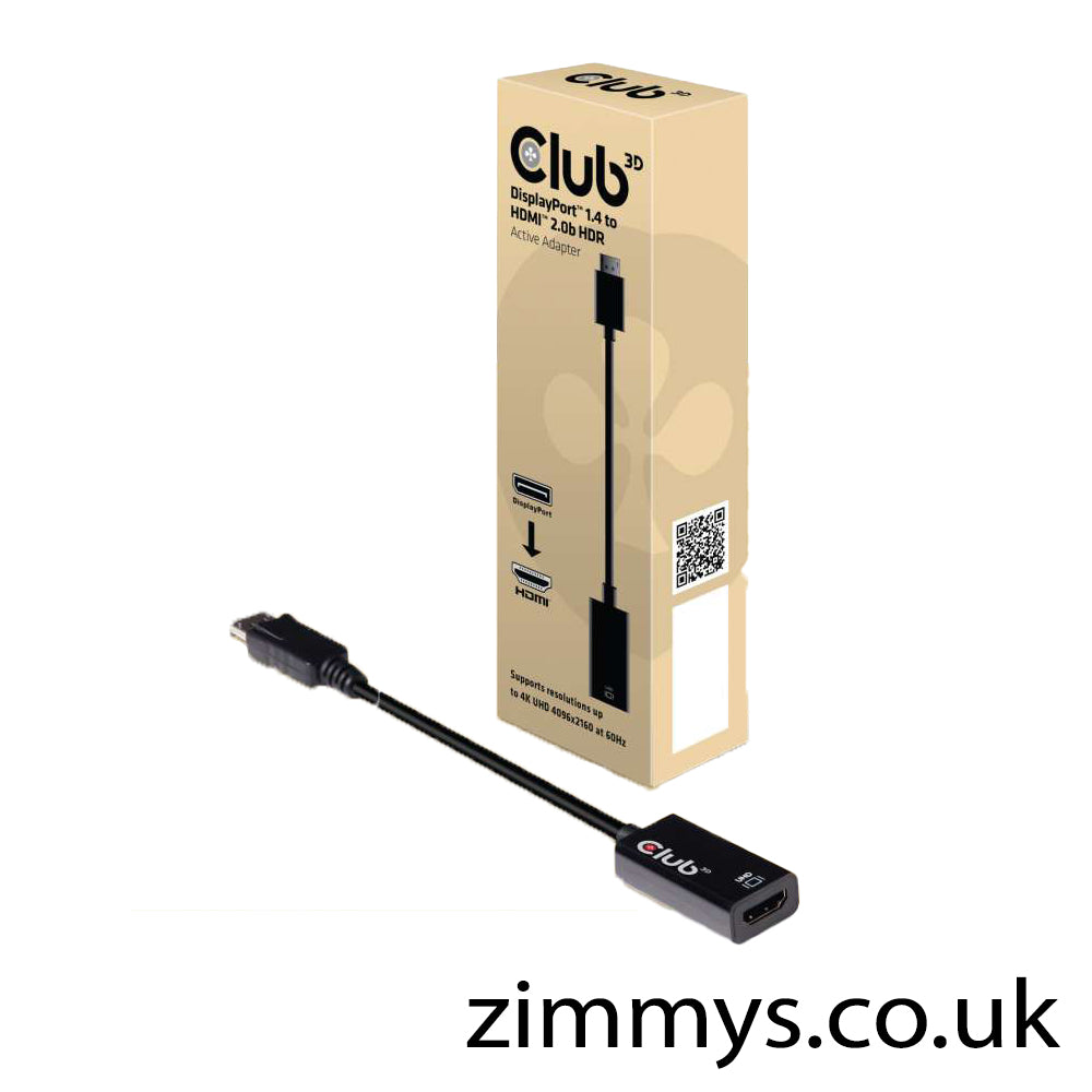 Club3D DisplayPort 1.4 to HDMI 2.0b HDR ACTIVE Adapter