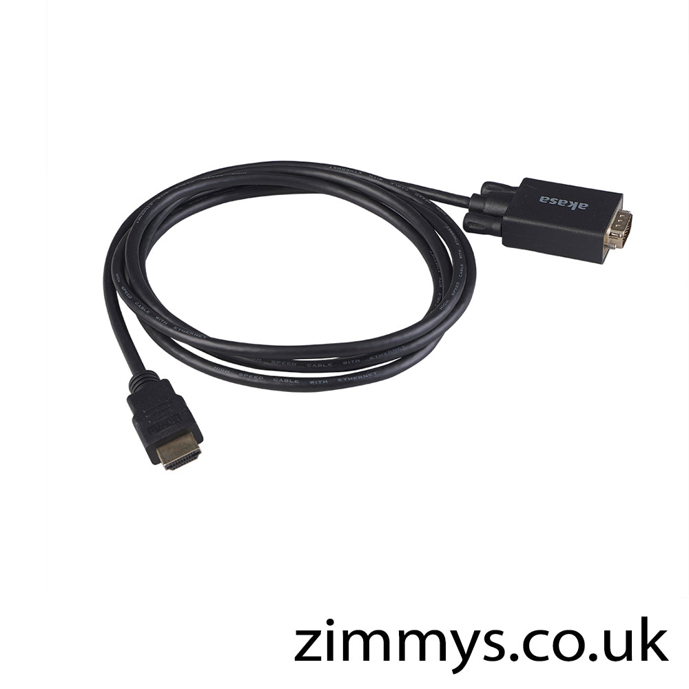 Akasa Gold Plated HDMI to VGA Adapter Cable upto 1920x1080p