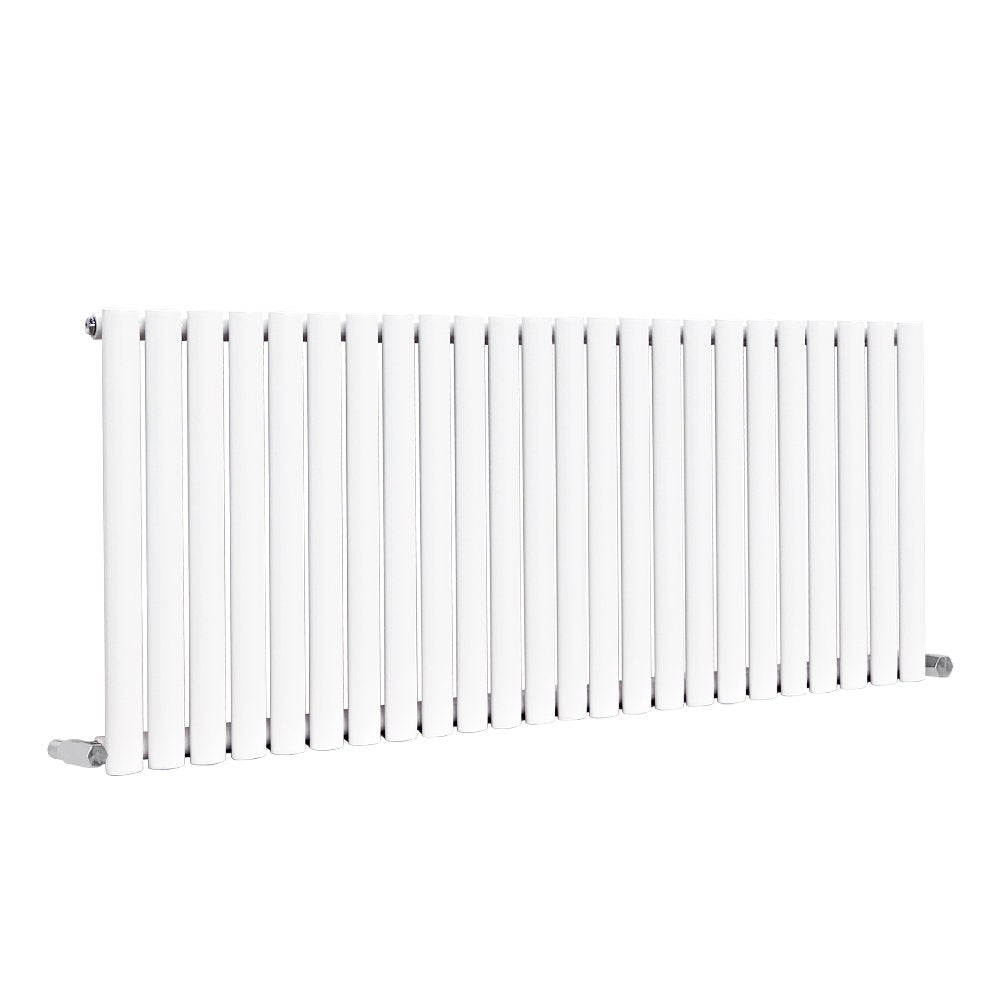 Rex horizontal Single oval designer Radiator 600x1416mm White