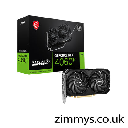 MSI NVIDIA GeForce RTX 4060 Ti 8GB VENTUS 2X BLACK OC Ada Lovelace Graphics Card