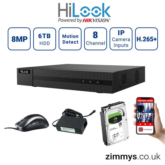 Hikvision HiLook 8MP 8CH DVR (208U-M1) with 6TB HDD