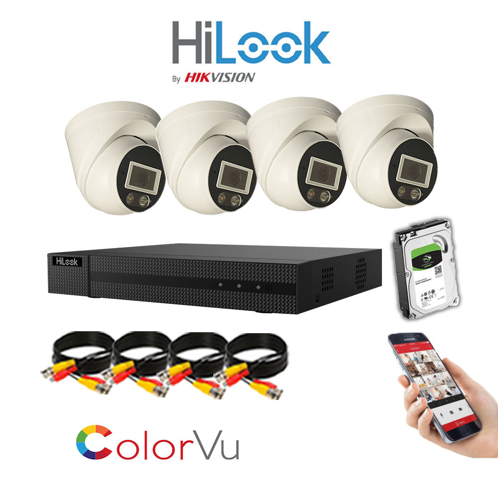 Hilook DVR 4CH and 5MP Hizone Camera White Full Kit Special Offer