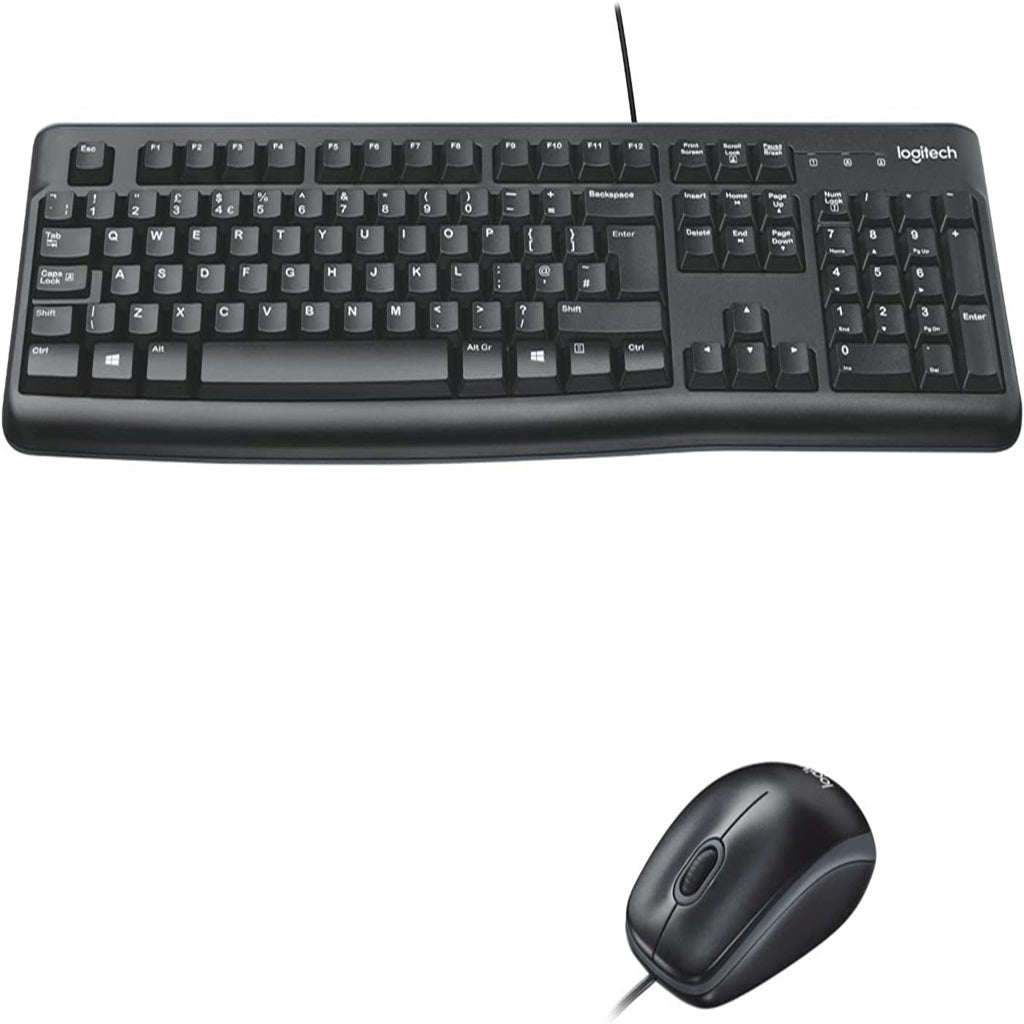 Logitech Desktop MK120 Spill Resistant Keyboard and Mouse Set Black USB