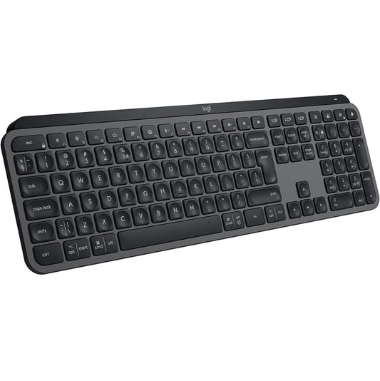 Logitech MX Keys Wireless Keyboard, QWERTY UK, Backlit Keys, USB-C Charging, RF + Bluetooth, for Mac/iPad, Space Grey