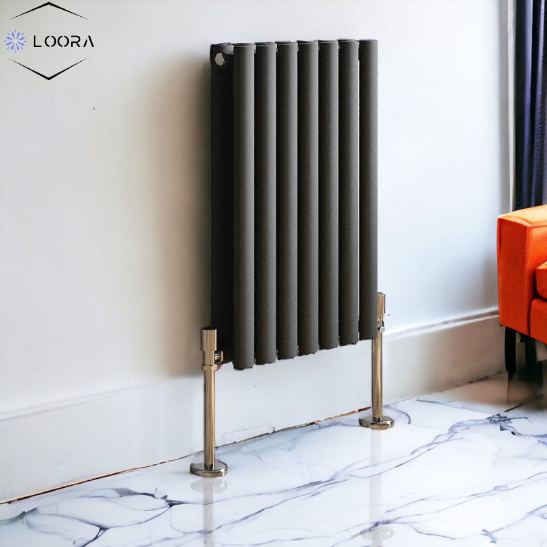 LOORA horizontal Double oval designer Radiator 600x413mm Anthracite