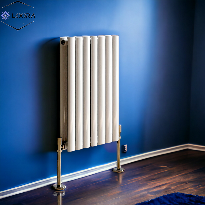 LOORA horizontal Double oval designer Radiator 600x413mm White