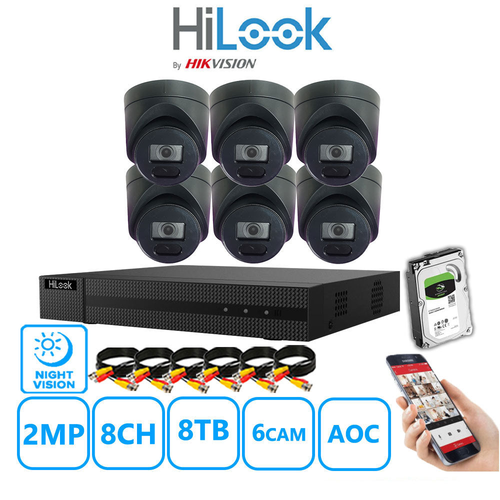 Hilook DVR 8CH and 2MP Hizone IR Night Vision Camera Black Full Kit Special Offer