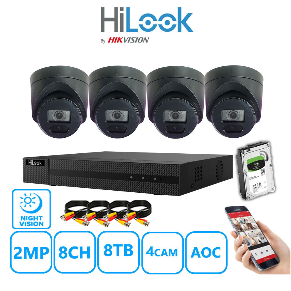 Hilook DVR 8CH and 2MP Hizone IR Night Vision Camera Black Full Kit Special Offer