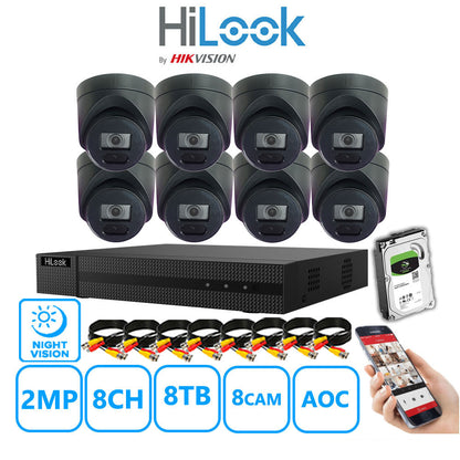 Hilook DVR 8CH and 2MP Hizone IR Night Vision Camera Black Full Kit Special Offer