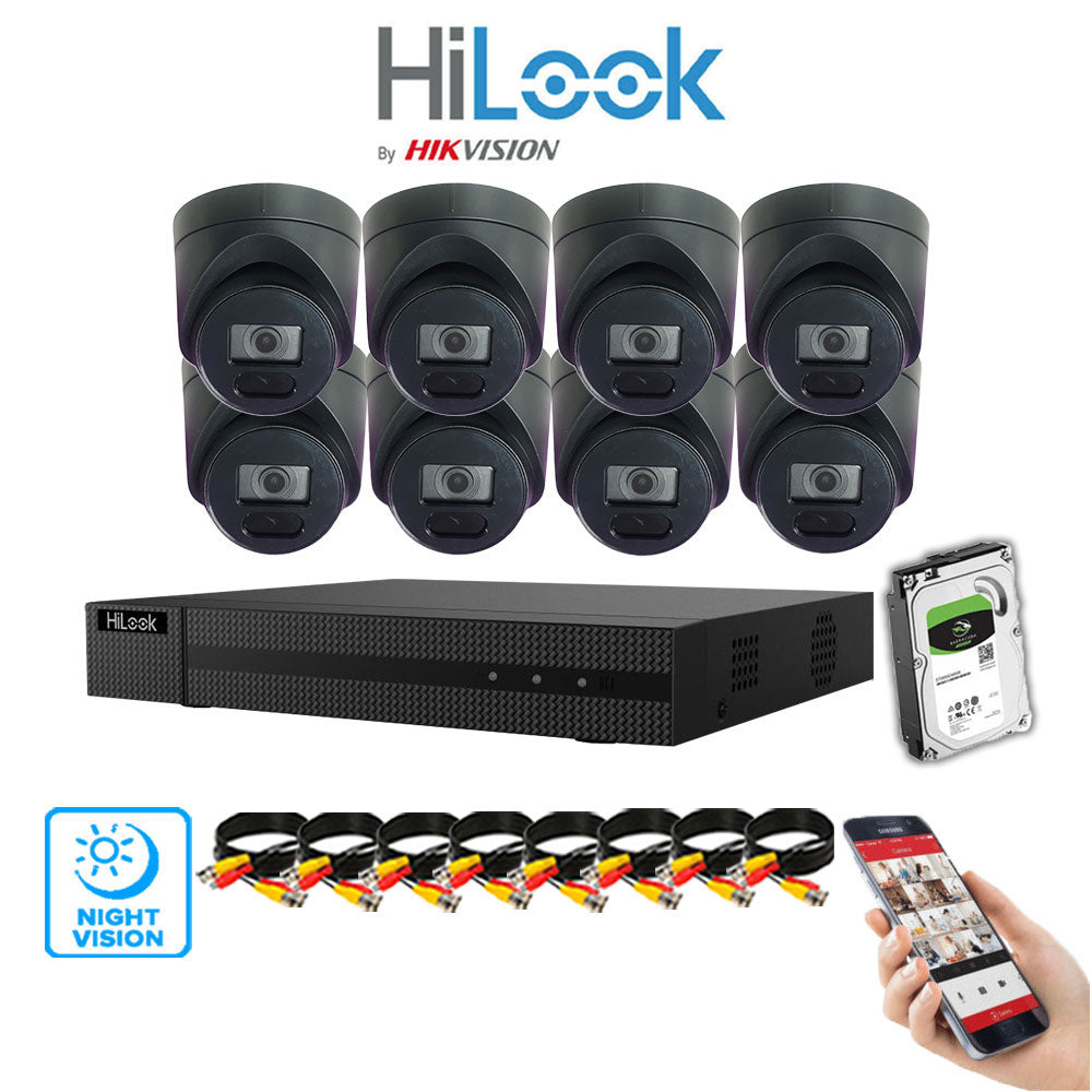 Hilook DVR 8CH and 2MP Hizone IR Night Vision Camera Black Full Kit Special Offer