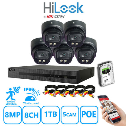 Full IP CCTV System 8MP Kit 8CH Hilook NVR Hizone Black Cameras and HDD Special Offer