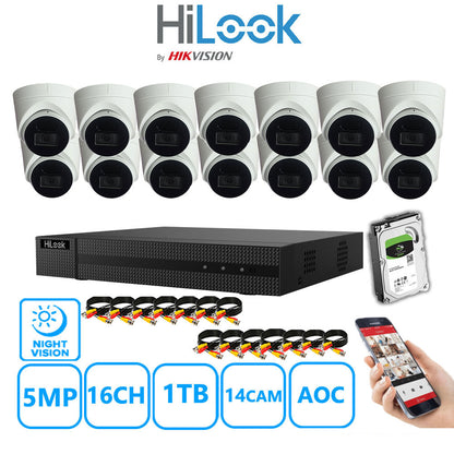 Hilook DVR 16CH and 5MP Hizone IR Night Vision Camera White Full Kit Special Offer