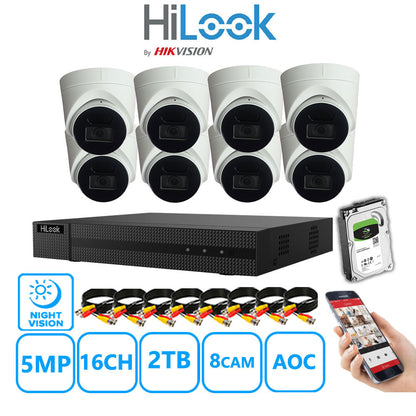 Hilook DVR 16CH and 5MP Hizone IR Night Vision Camera White Full Kit Special Offer