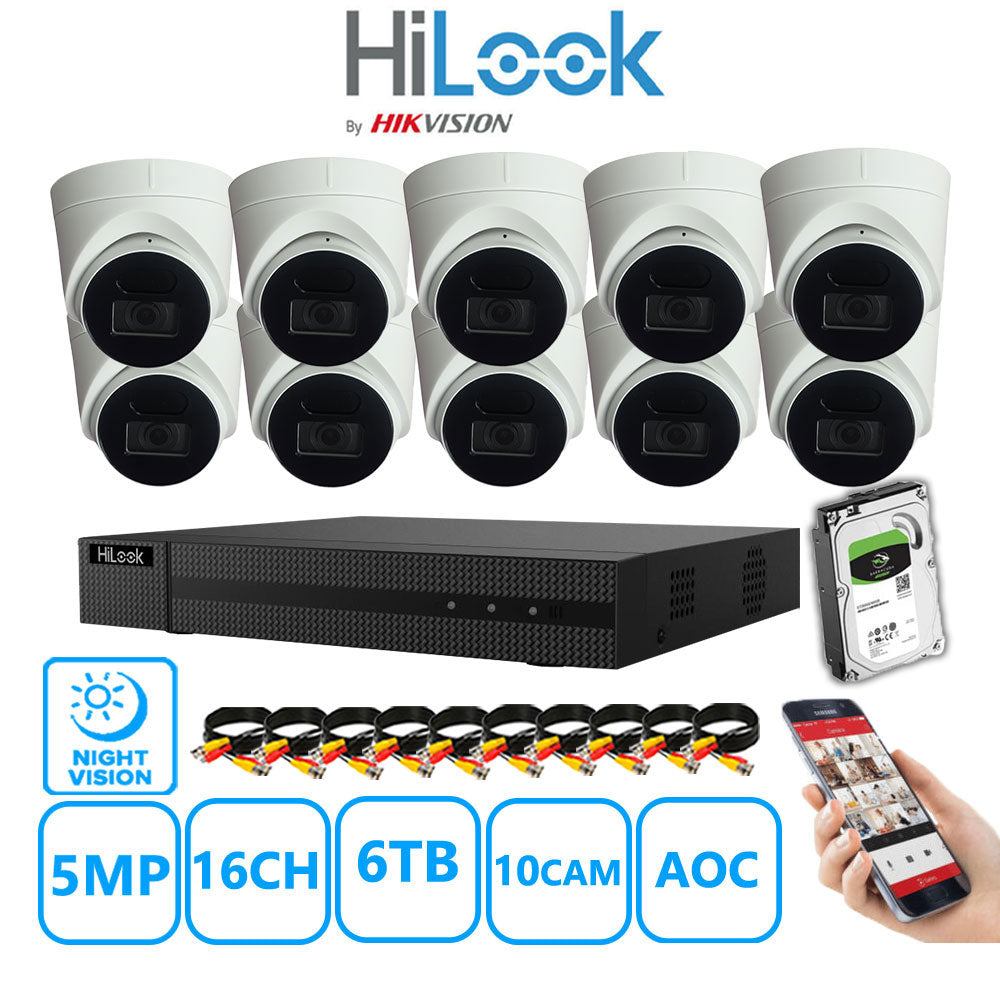 Hilook DVR 16CH and 5MP Hizone IR Night Vision Camera White Full Kit Special Offer