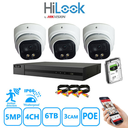 Full IP CCTV System 5MP Kit 4CH Hilook NVR Hizone White Cameras and HDD Special Offer