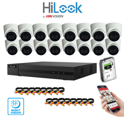 Hilook DVR 16CH and 5MP Hizone IR Night Vision Camera White Full Kit Special Offer