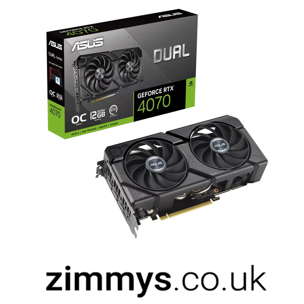 ASUS Dual -RTX4070-O12G-EVO  GeForce RTX 4070  12 GB  GDDR6X  192 bit  7680 x 4320 pixels PCI Express 4.0