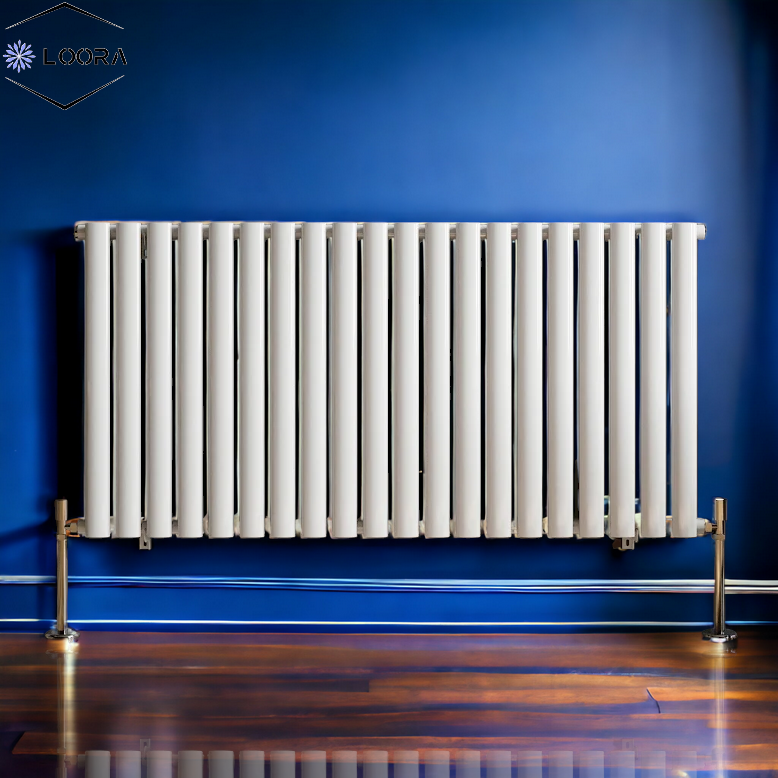 Rex horizontal Single oval designer Radiator 600x1180mm White