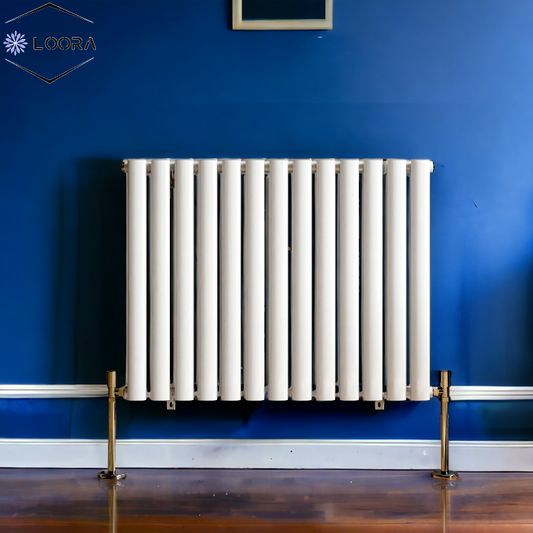 Rex horizontal Single oval designer Radiator 600x767mm White